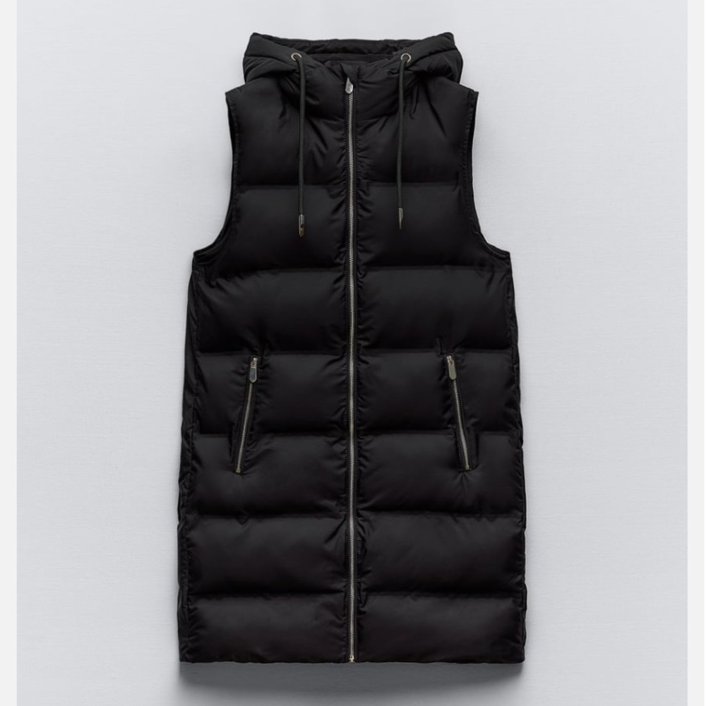 Zara mid length puffer vest